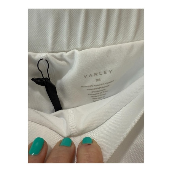 Varley X Anthropologie Varsity Skort White Blue Stripe with Stretch Size XS NEW - Picture 11 of 16